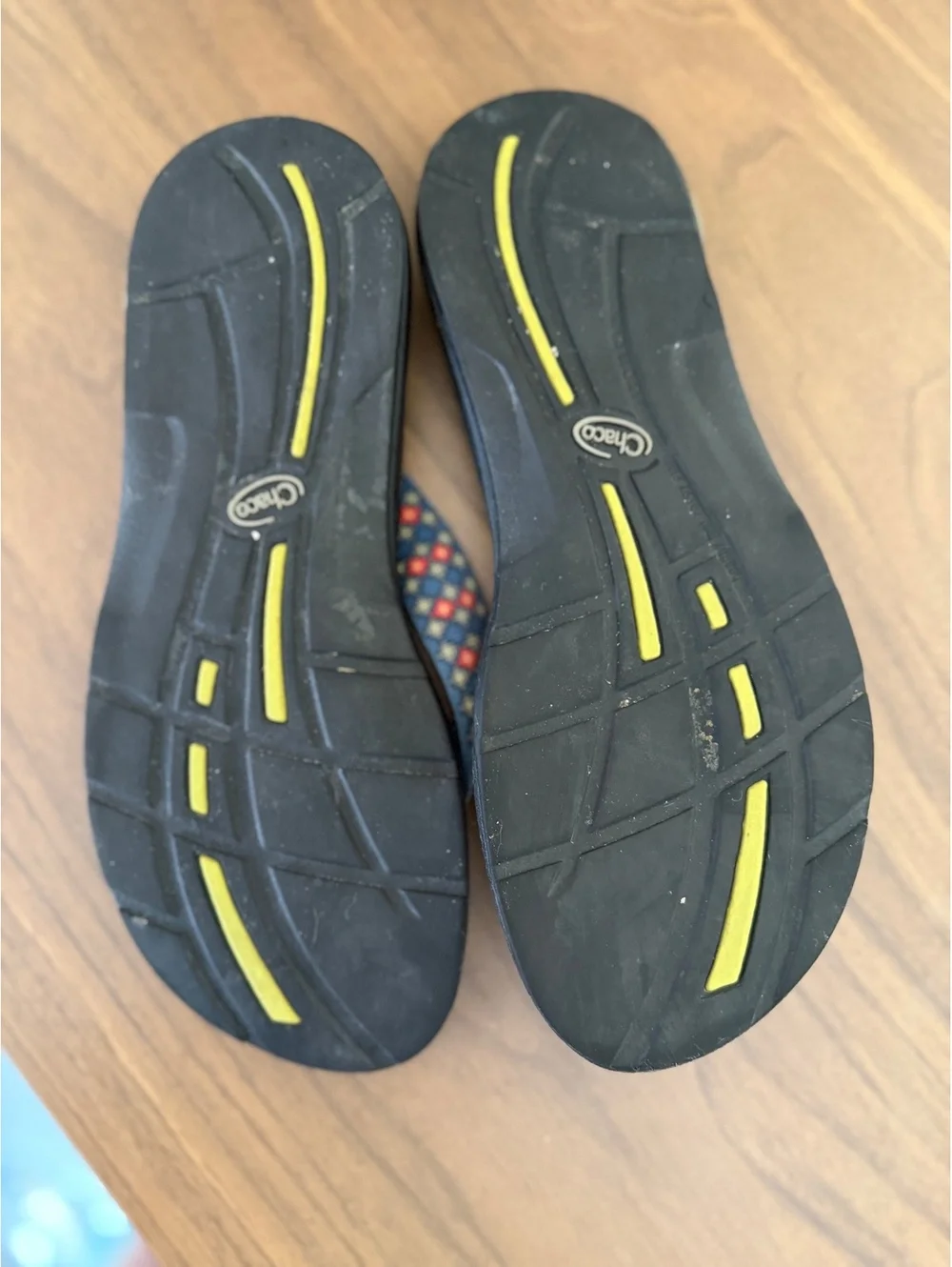 Chaco Ecotread Flip Flops, Blue Multi Pattern, Women's Size 8